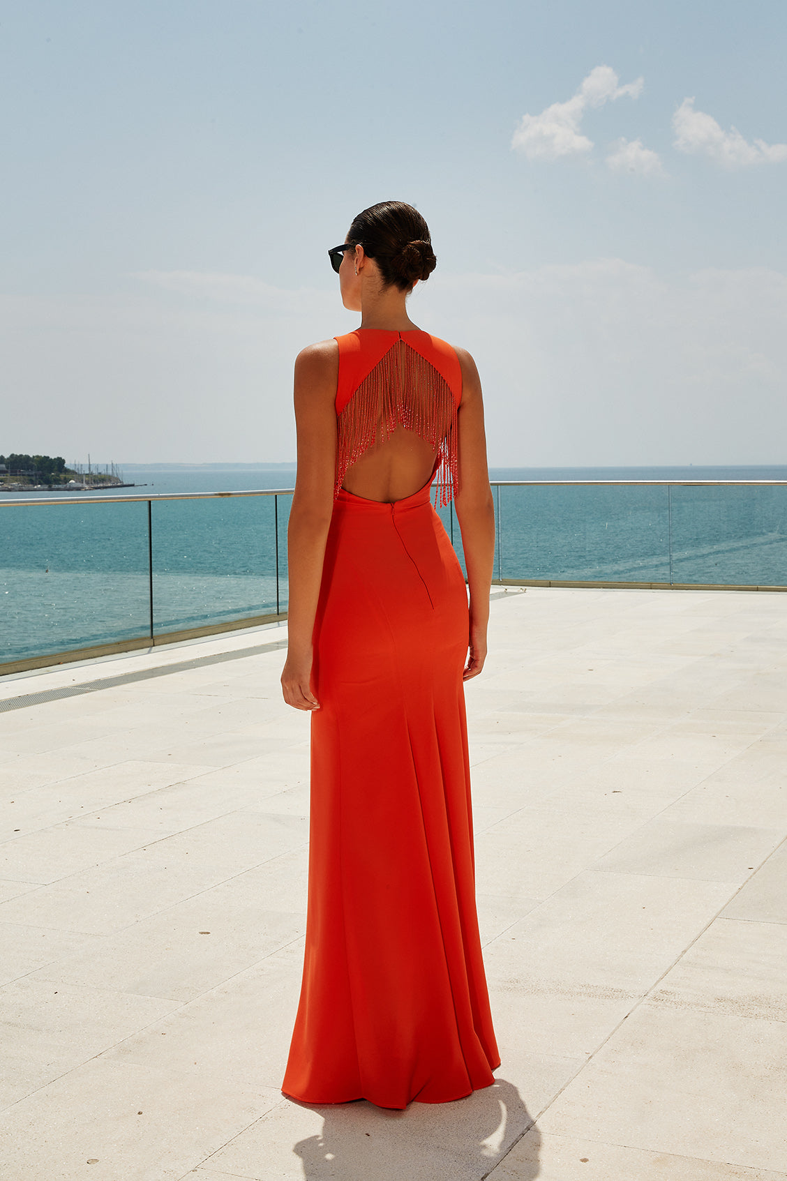 femme luxe orange dress La Femme Dress 32152