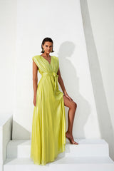 Robe Longue Fluide Vert irise WhereToDress